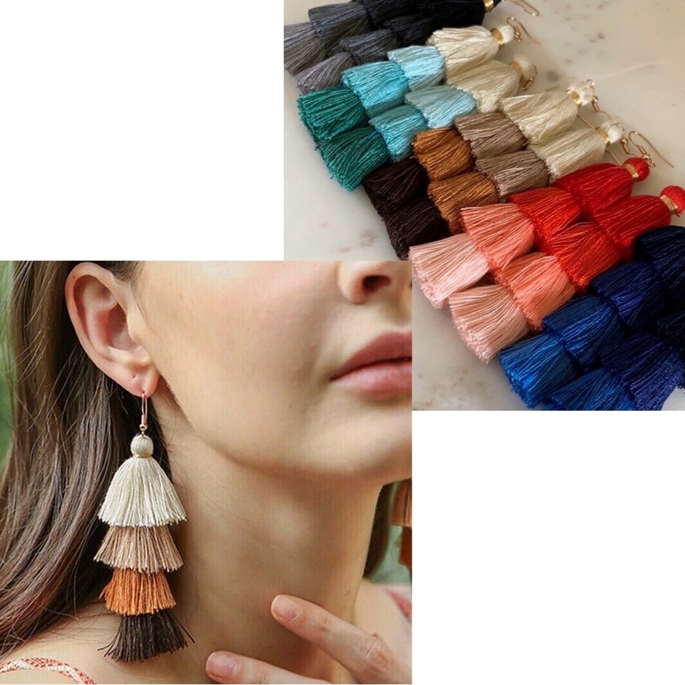 🍒3/$30 New Gradient Multilayer Tassel Earrings